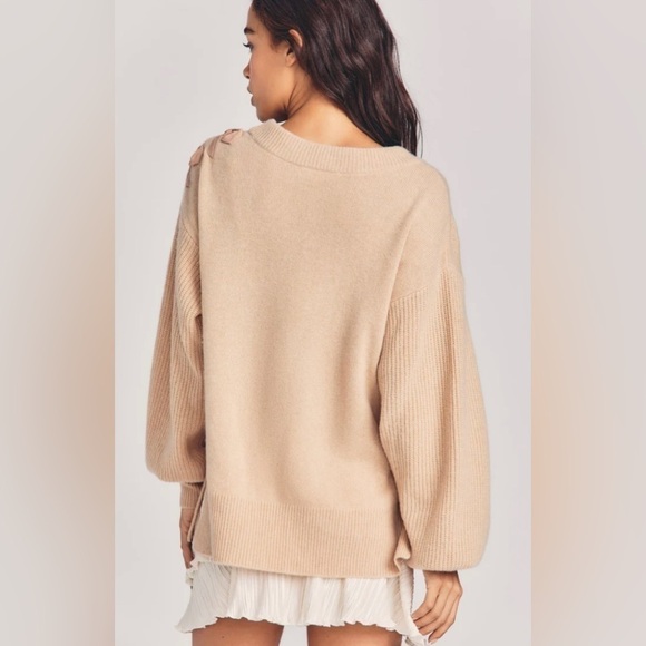 LoveShackFancy Shen 100% cashmere sweater pullover with bow NWT - Picture 6 of 10